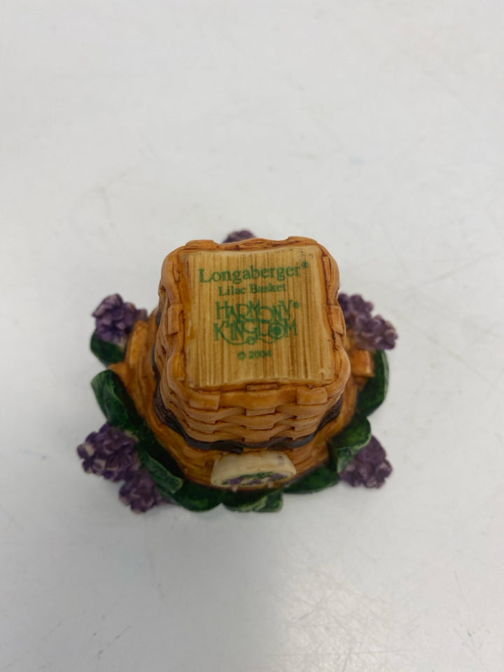 Longaberger Harmony Kingdom Lilac Basket Mini Trinket  Box