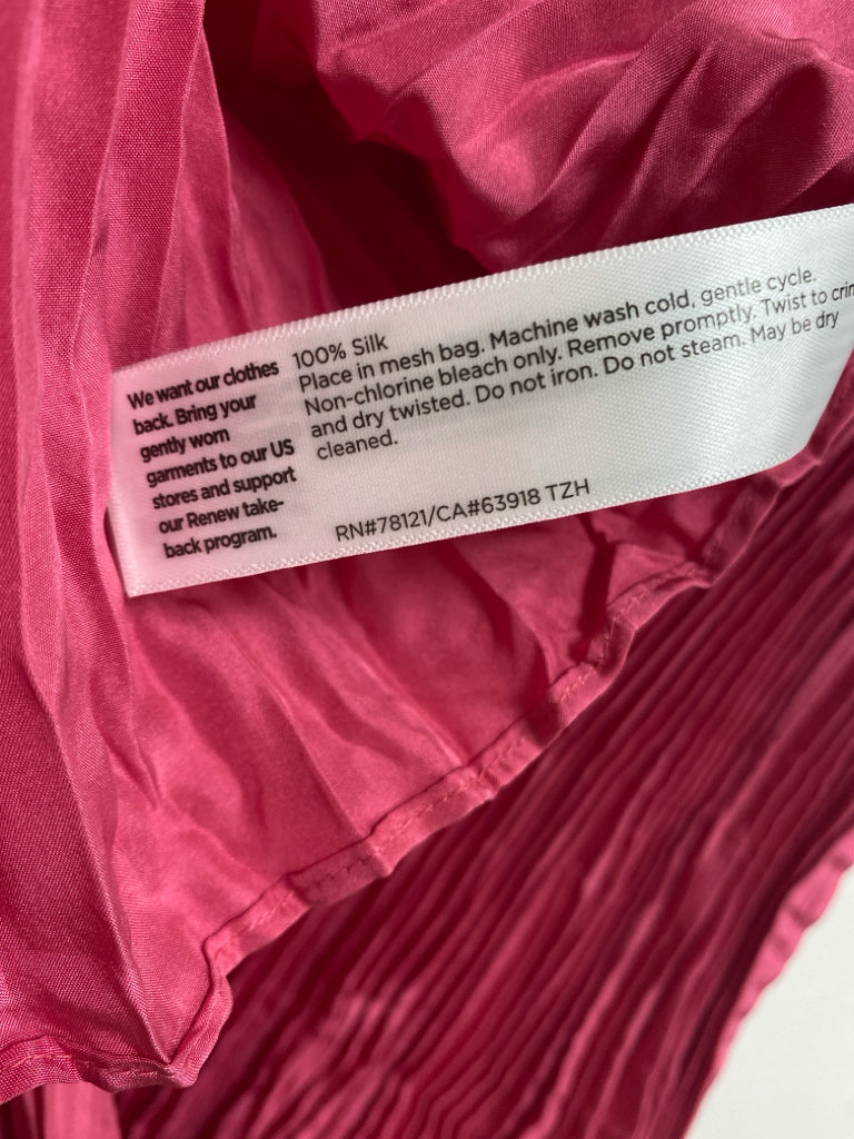 NWT Eileen Fisher Size S Hot Pink Crinkle Sleeveless Ladies Dress
