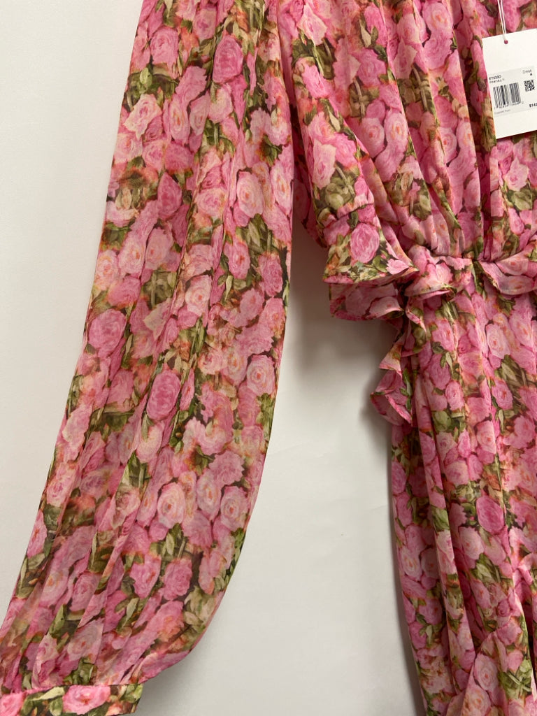 NWT endless rose Size M Pink Green Roses Ladies Dress