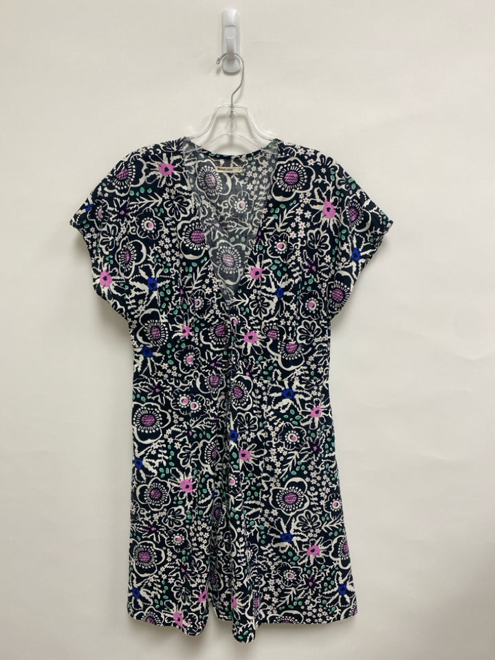 Marine Layer Size L Black/White Pink/Green Shapes V Neck Ladies Dress