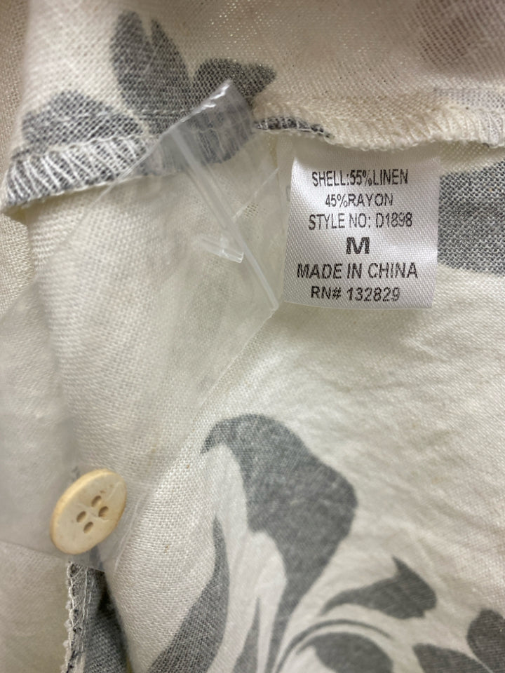 Size M Cream Black Floral Ladies Dress