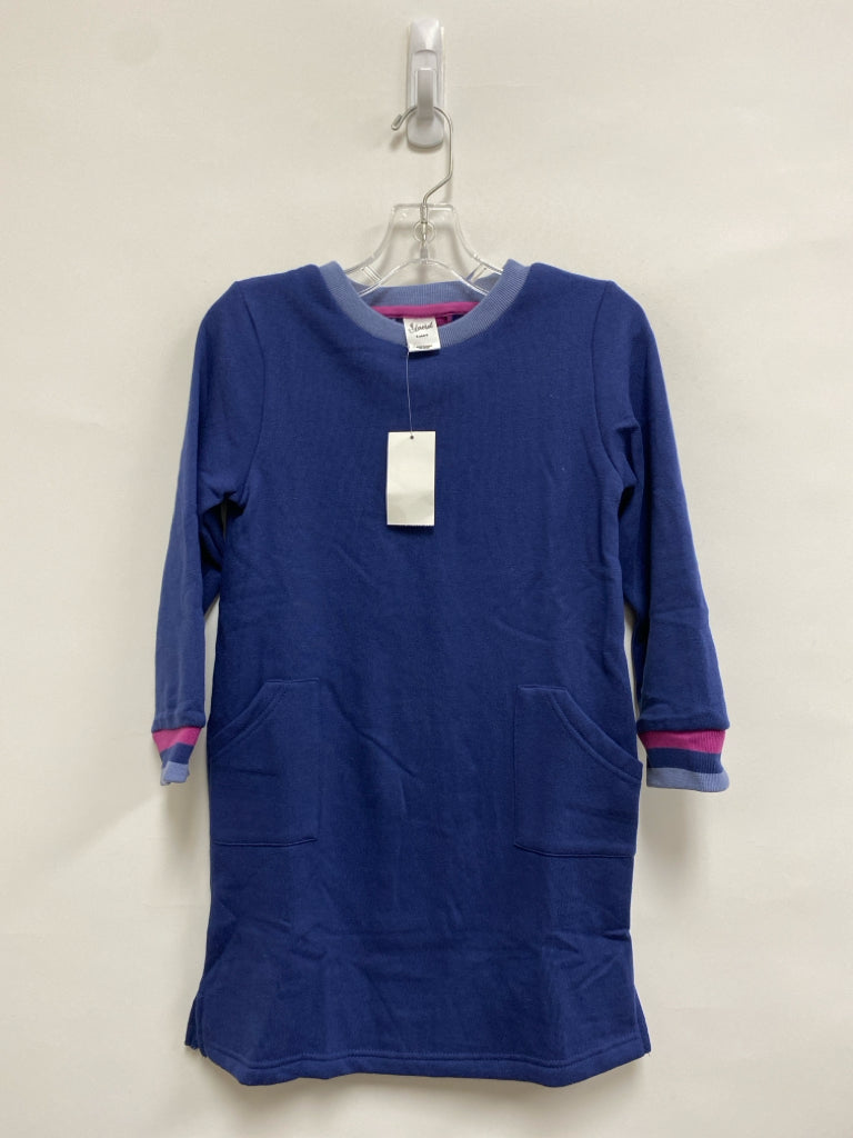 NWT Leveret SIZE 8 Navy Purple Trimmed Long Sleeve Girl&