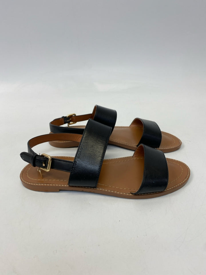 Coach  Size 8.5 Black Leather Sandals