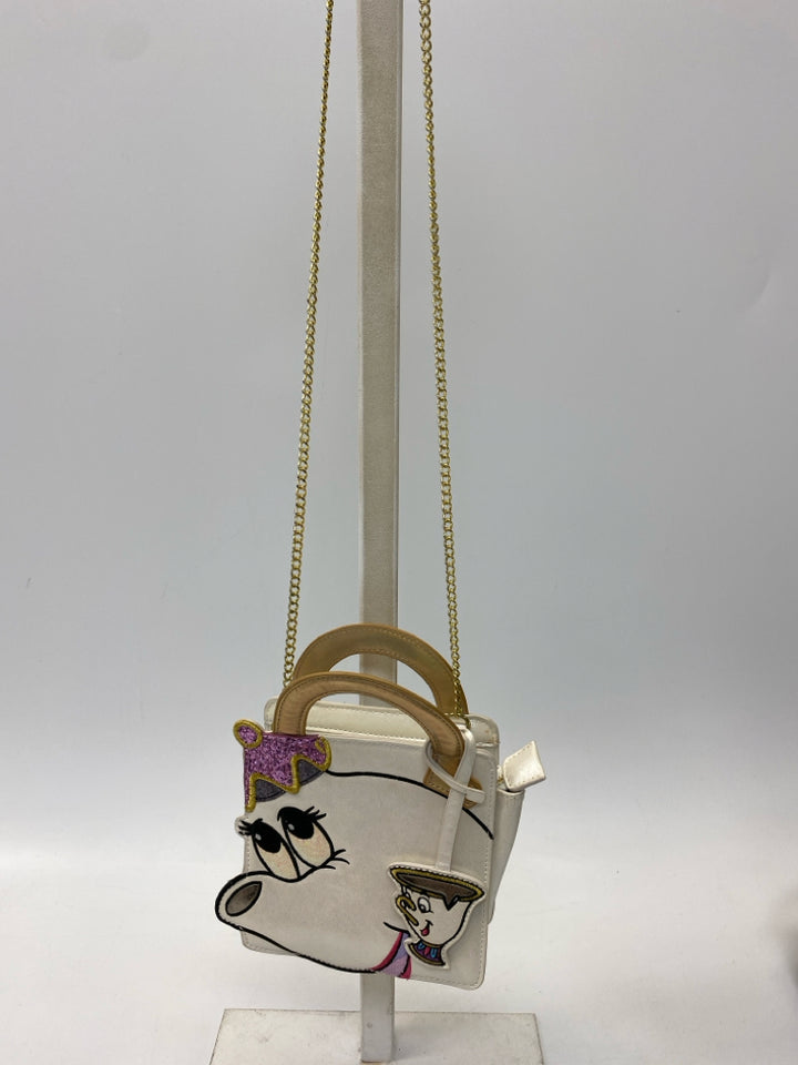 Disney White/Gold Beauty/Beast Handbag