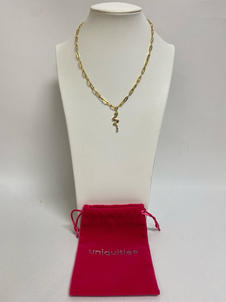 Gold Color Multi Color Snake Necklace