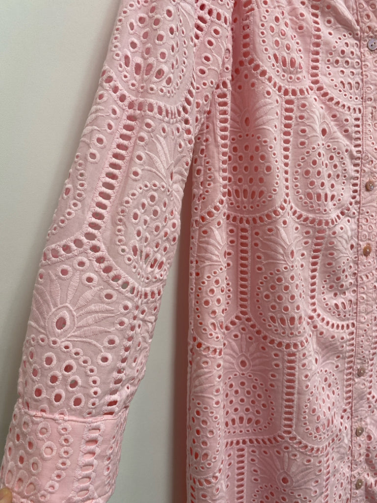 NWT LILLY PULITZER Size 2 Pink Button Up Eyelet Ladies Dress