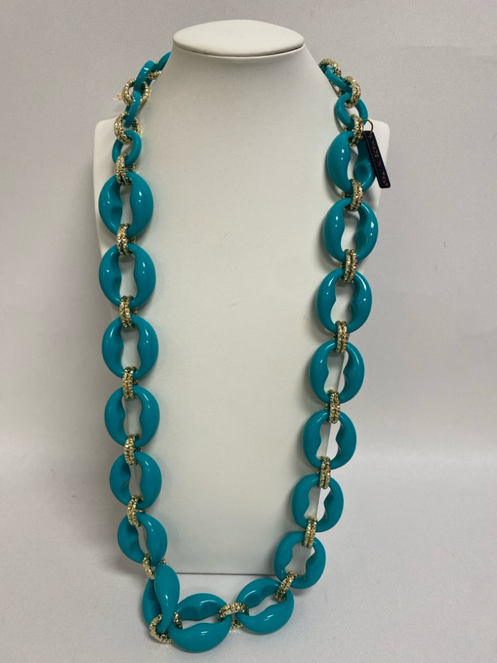 NWT Gold Color Turquoise Shapes Necklace