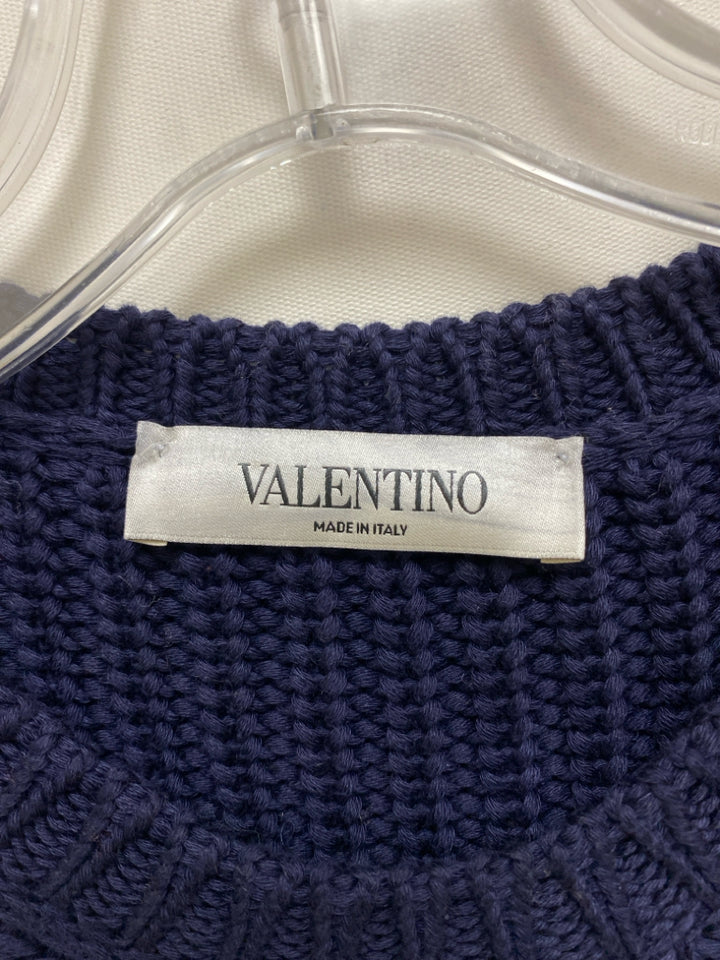 Valentino Size M Navy Cotton Ladies Sweater Vest