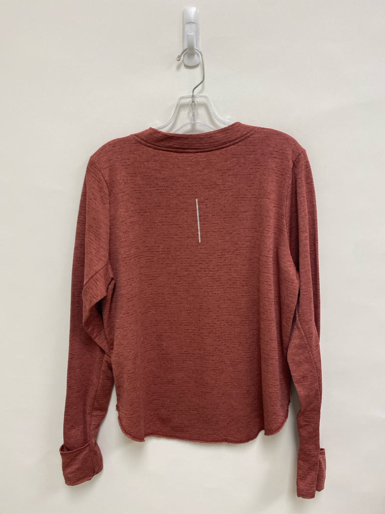 Nike Size L Terra Cotta Texture Long Sleeve Athletic Top