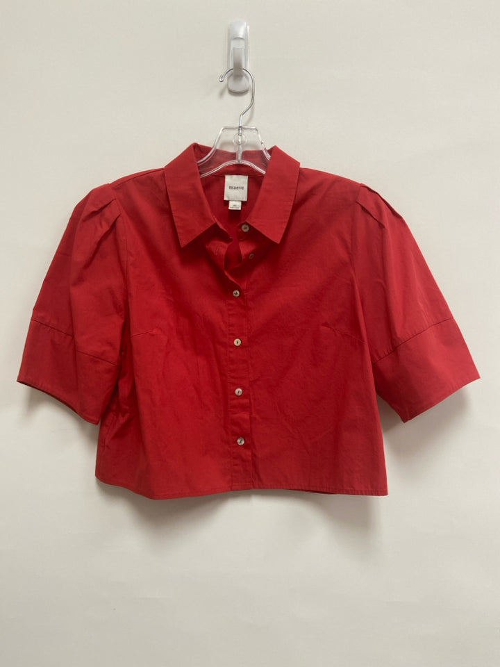 Maeve Size XS Red Cropped Cotton Ladies Top