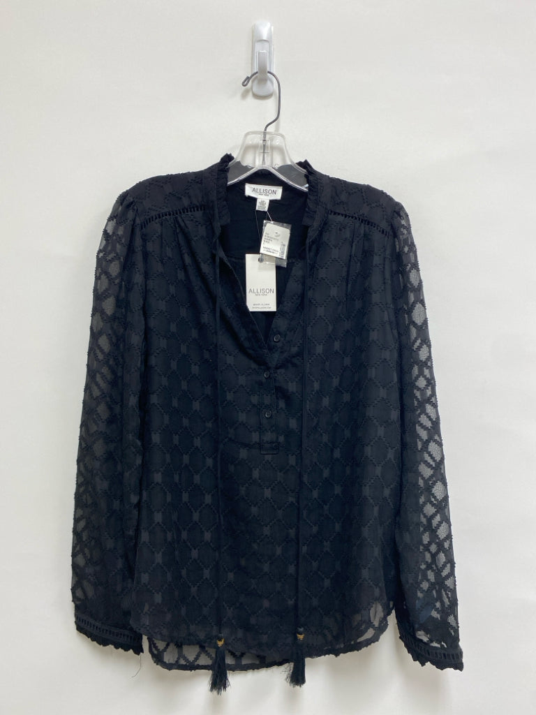 NWT Size S Black Texture Long Sleeve Ladies Top