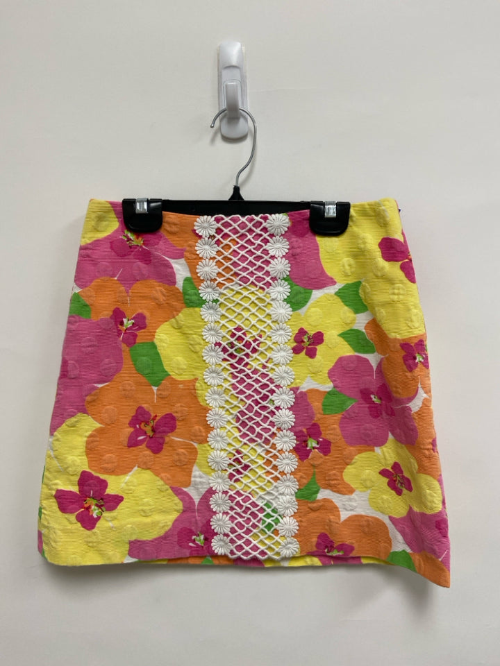 LILLY PULITZER Size 0 Pink/Yellow Orange/Green Ladies Skirt