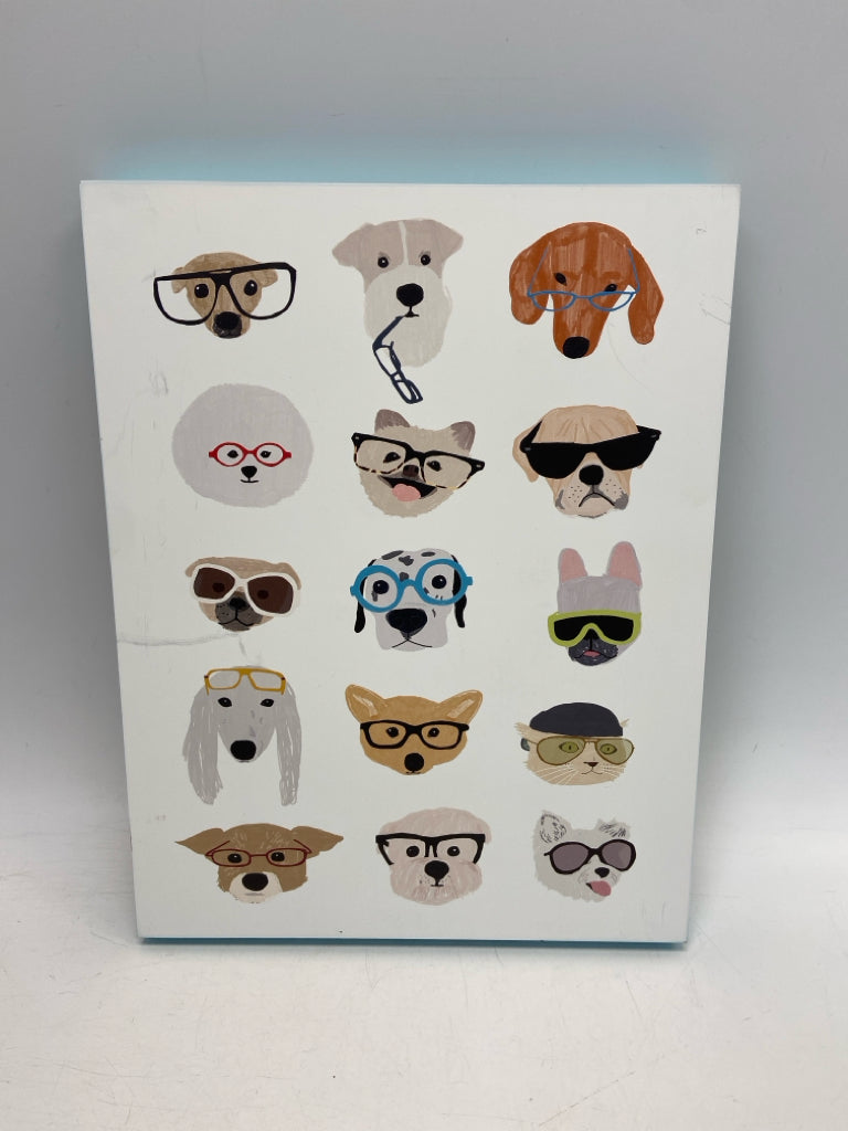 White Multi Color Dogs Kids Wall Hanging