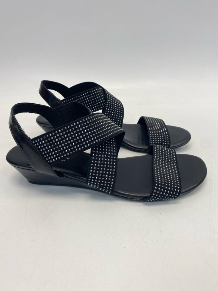 Size 11 Black Silver Studded Sandals
