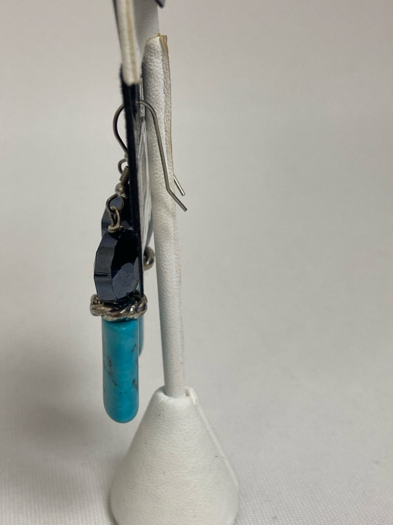 Jared Turquoise Gray/Silver Stones Earrings