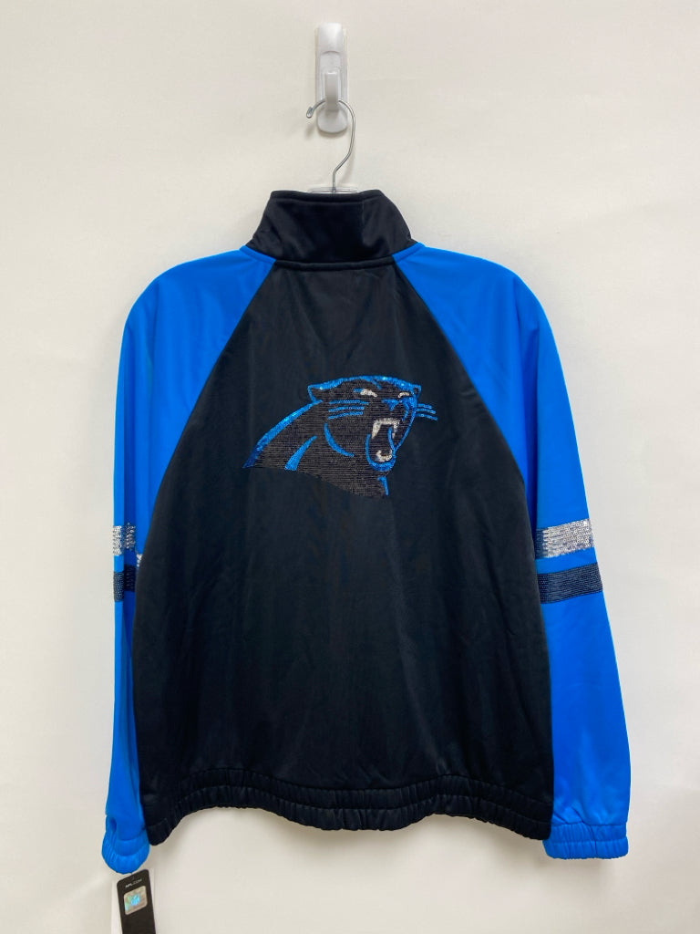 NWT Size M Blue Black Carolina Panthers Zip Down Ladies Jacket