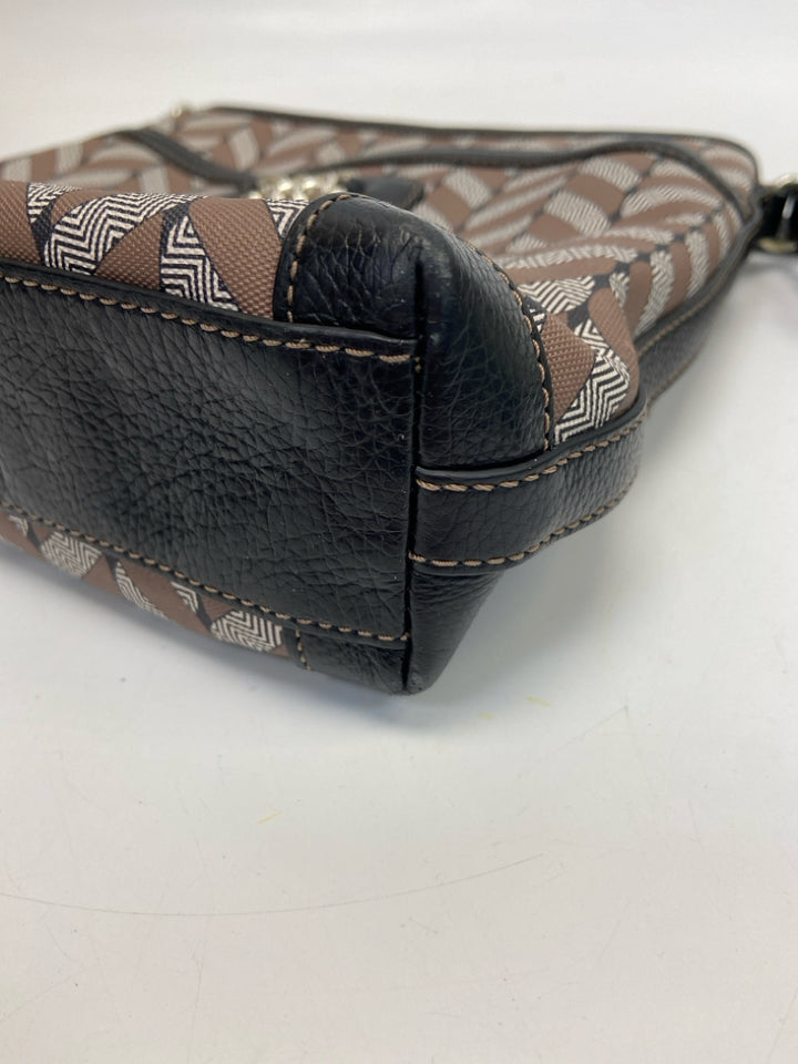 Brighton Brown/Cream Black Print Crossbody