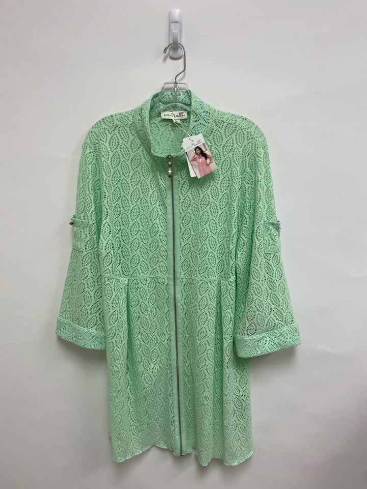 NWT Simply Noelle  SIZE  XXL Mint Green Cut-Out Zip Down Plus Size Coverup