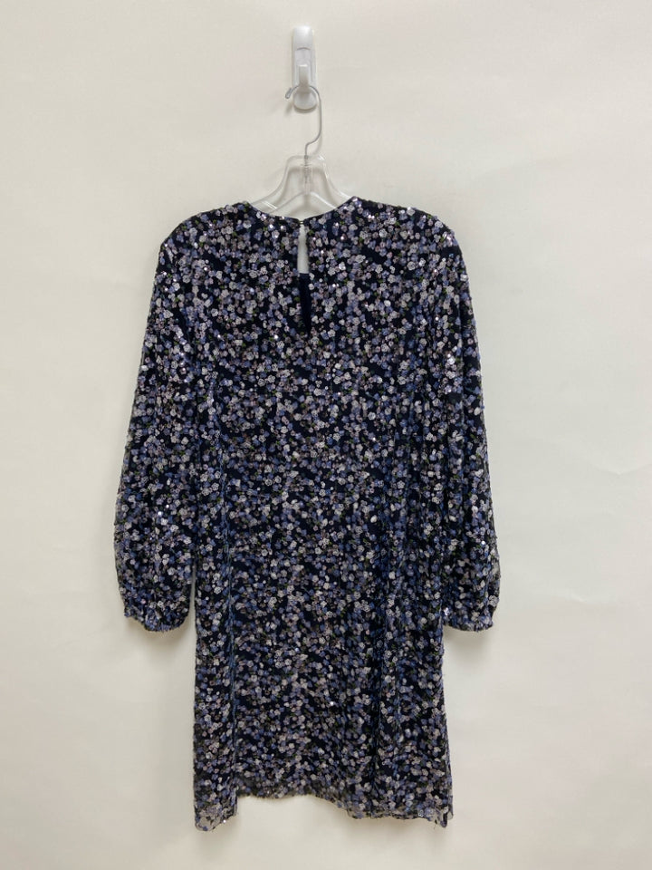 NWT Ann Mashburn Size L Navy Embroidered Sequins Ladies Dress