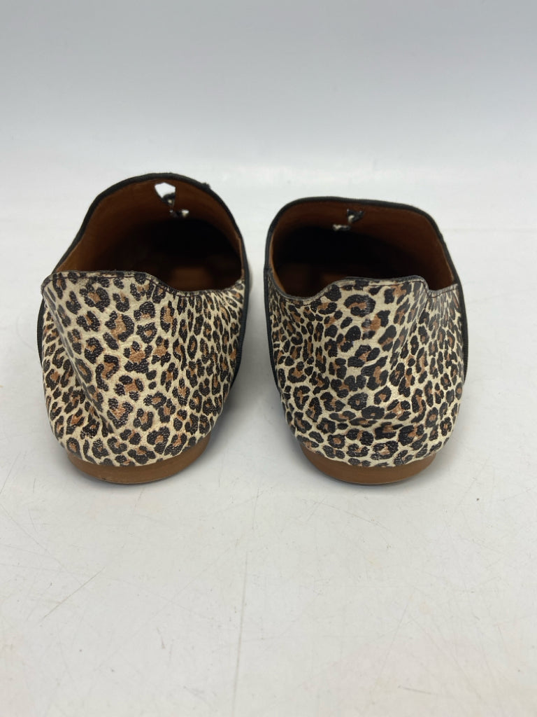 Free People  Size 7.5 38 Cream Brown/Blk Animal Print Flats