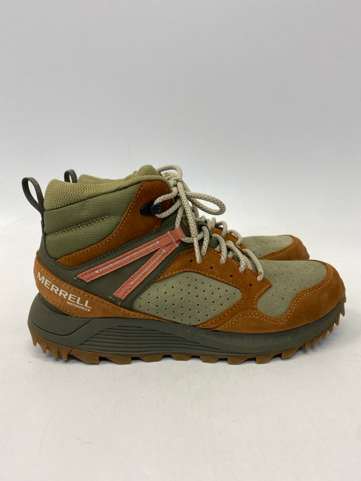 Merrell US Shoe Size 8 Green Camel Lace-up Sneakers