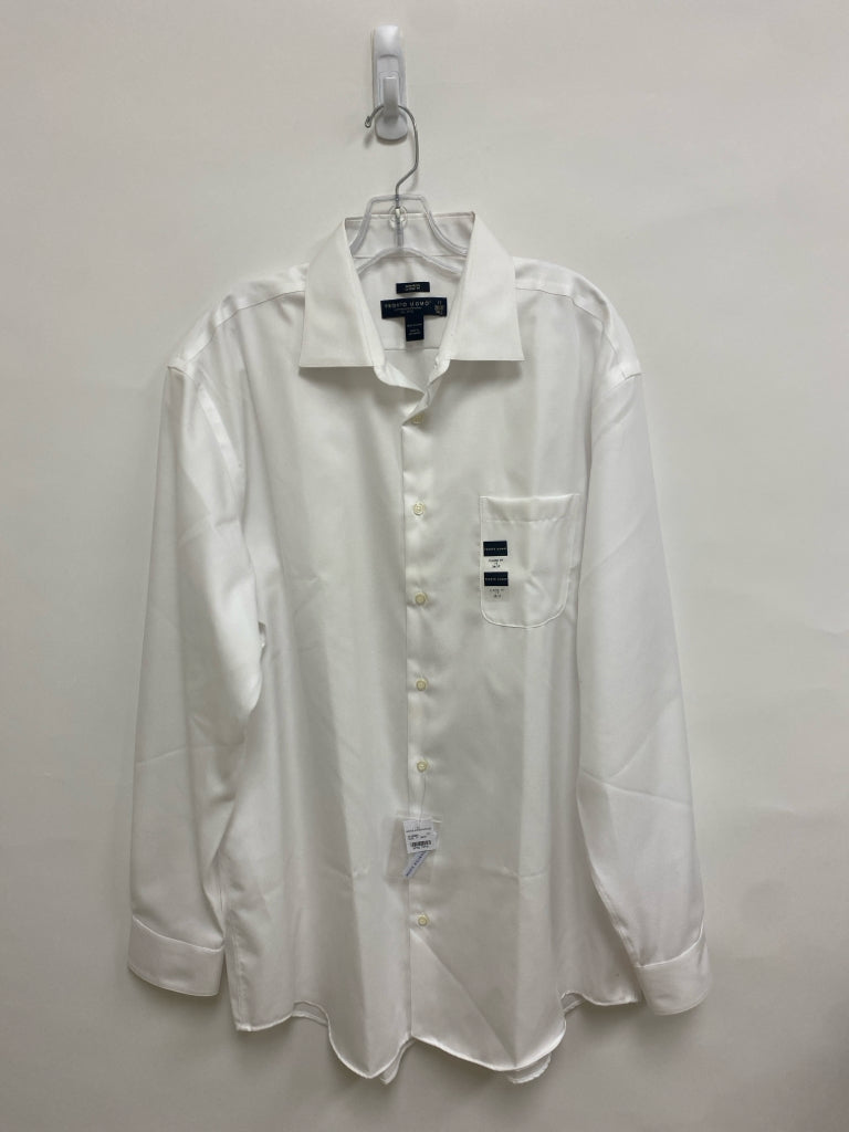 NWT PRONTO UOMO Size 17 White Button Up Men&