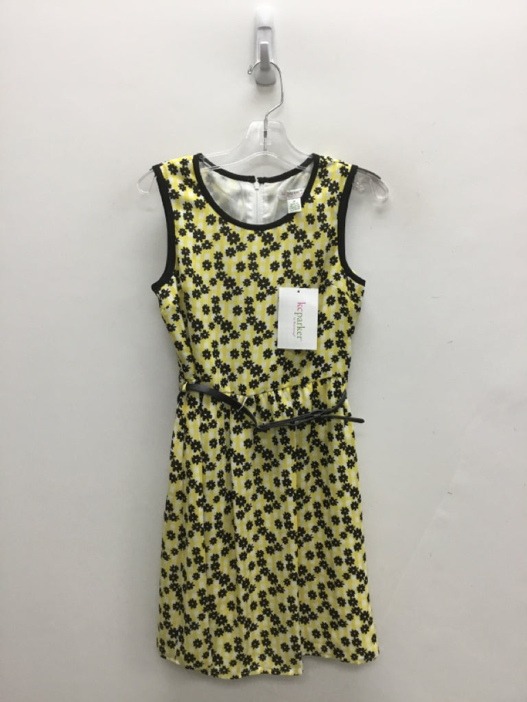 NWT k.c. parker SIZE 10 Yellow/White Black Checkered Sleeveless Girl&