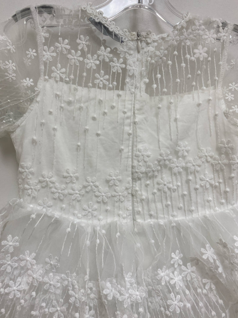 Trish Scully SIZE 5 White Embroidered Tulle Girl&