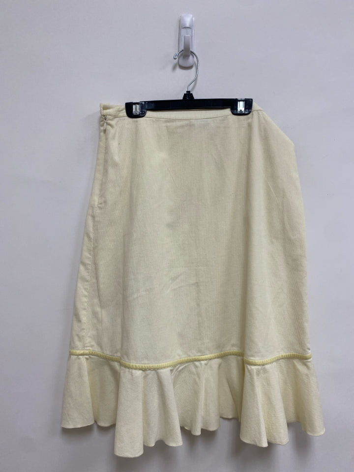 odille Size 2 Cream Corduroy Ladies Skirt