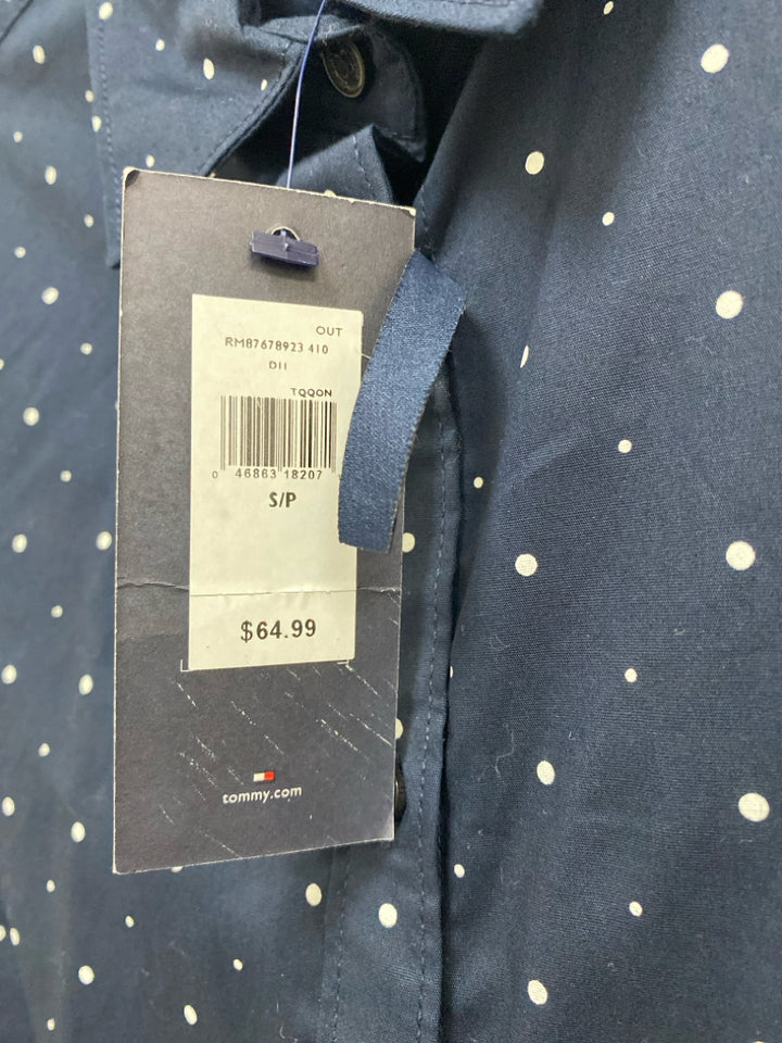 NWT Tommy Hilfiger Size S Navy White Polka Dot Ladies Top