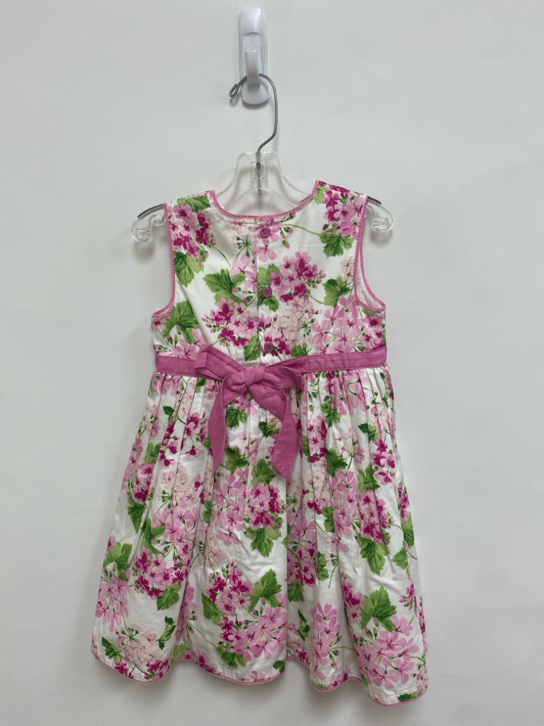NWT JoJo Maman SIZE 3/4T White Pink/Green Floral Sleeveless Girl&