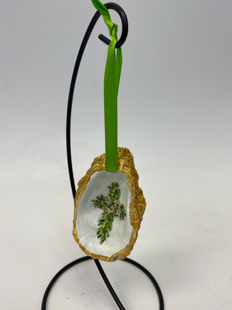 Gold Green/White Cross Ornaments