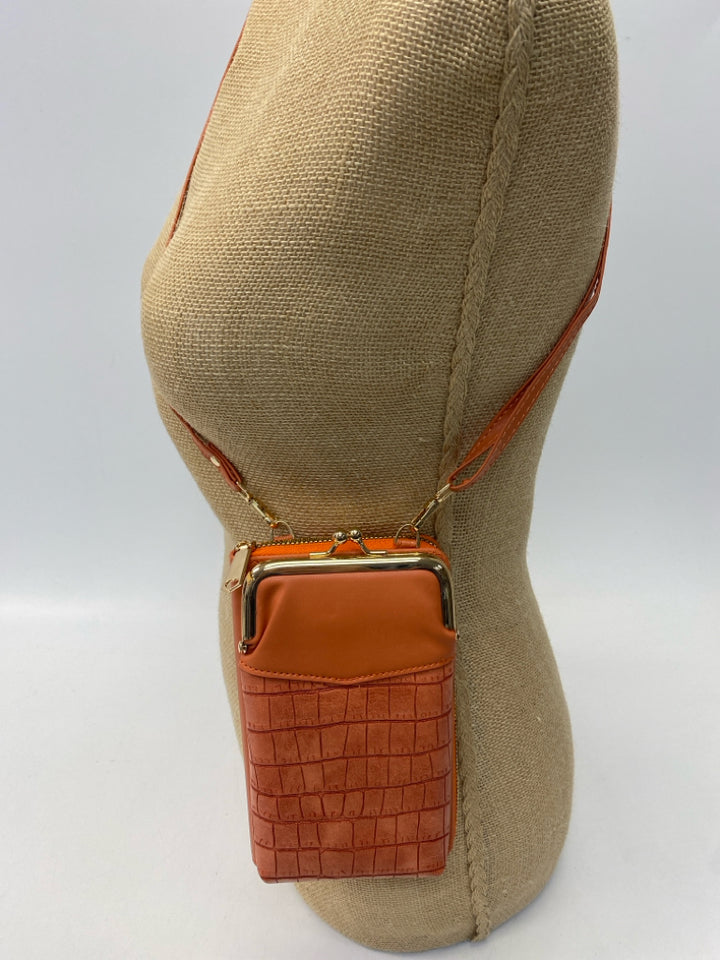 Burnt Orange Embossed Crossbody