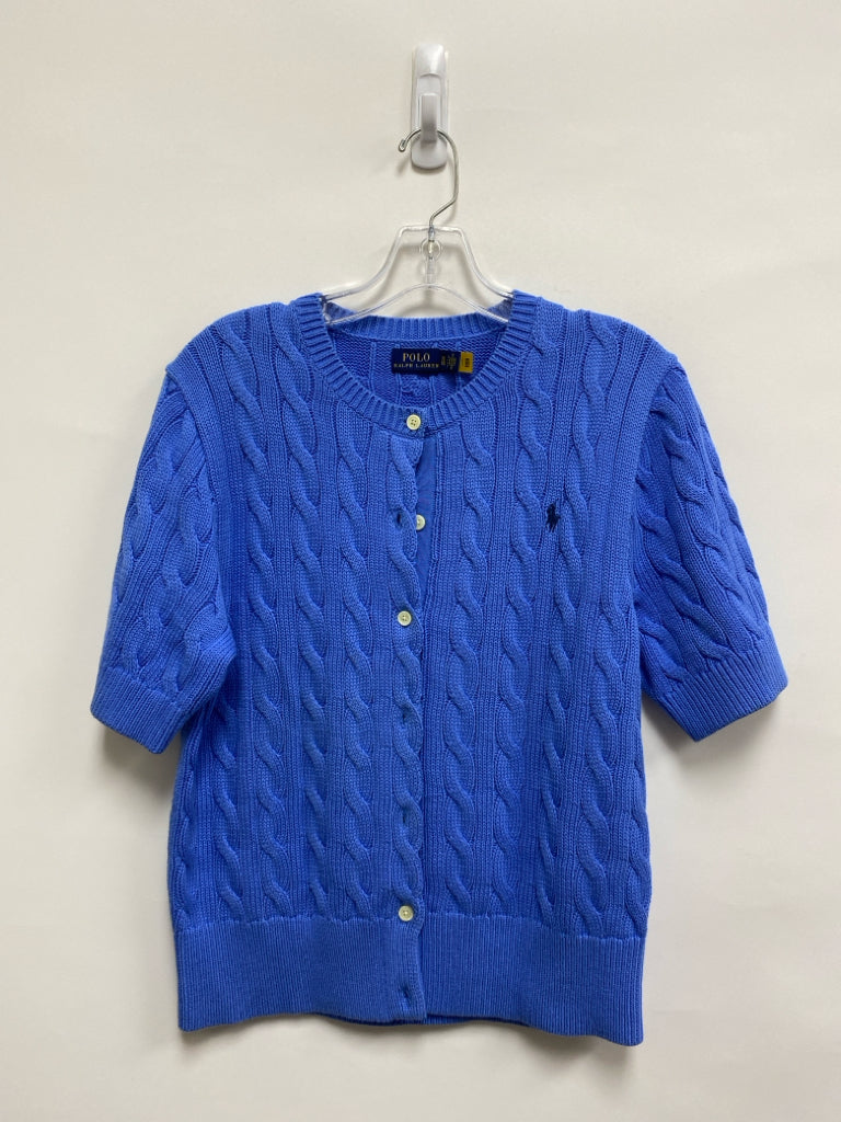 Polo Size XL Blue Cable Knit Short Sleeve Ladies Sweater