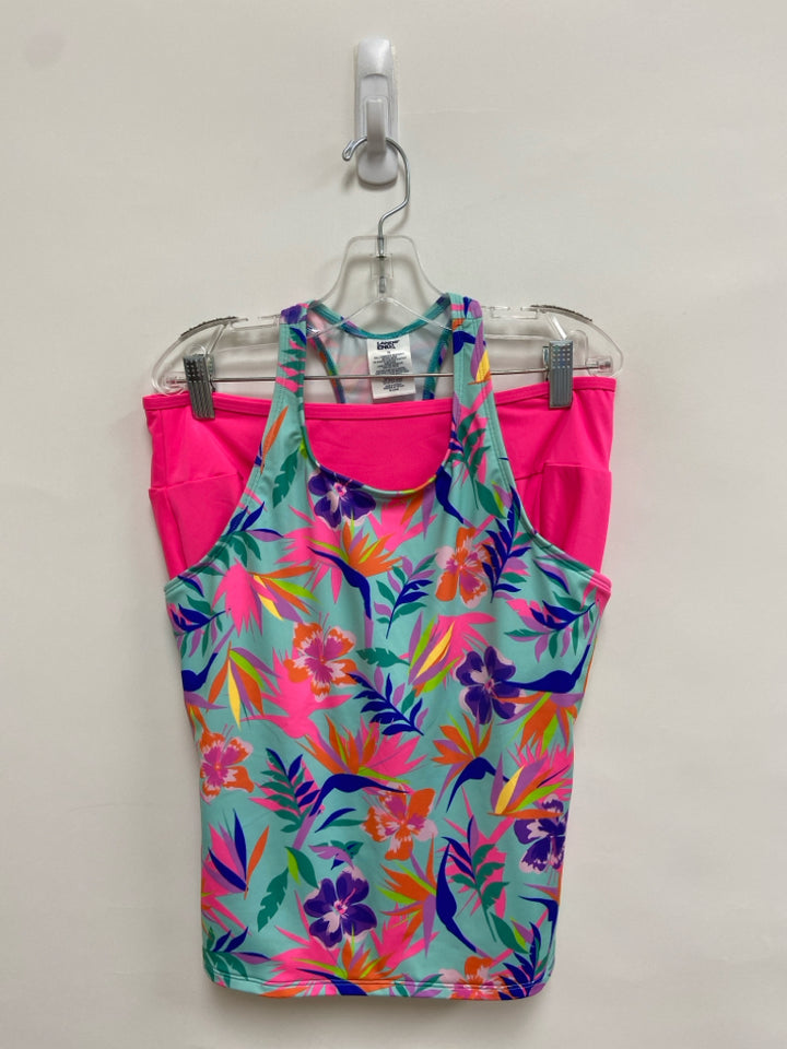 Lands End SIZE 16 Aqua/blue Pink/Purple Girl&