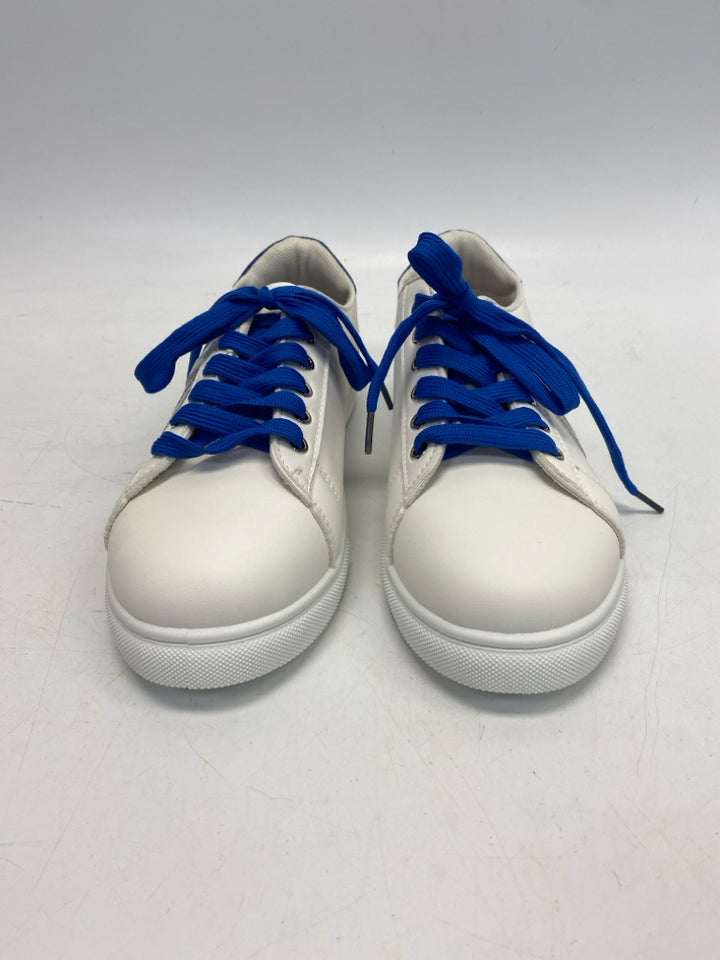 NWOT JellyPop  Size 10 White Royal Blue Lace-up Sneakers