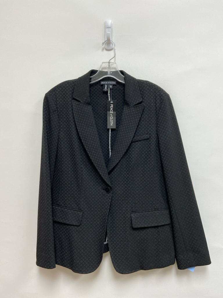 NWT Peace of Cloth Size 12 Black Geometric Ladies Jacket
