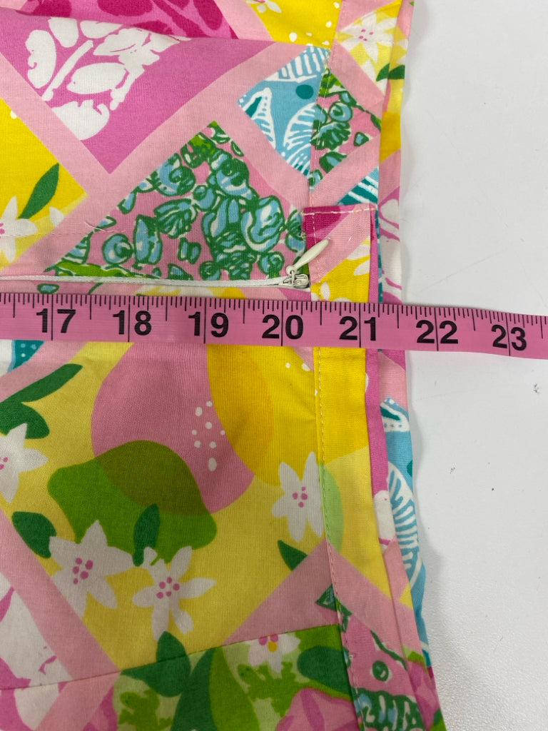 LILLY PULITZER Size M Pink Green/Multi Patches Ladies Skirt