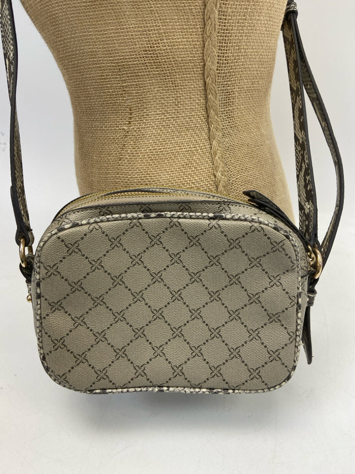 Nine West Brown Gray Snakeprint Crossbody