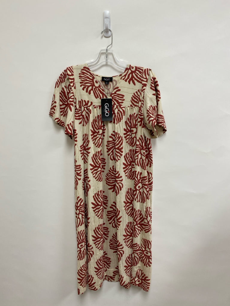 NWT GiGiO Size S Cream Brick Print Ladies Dress