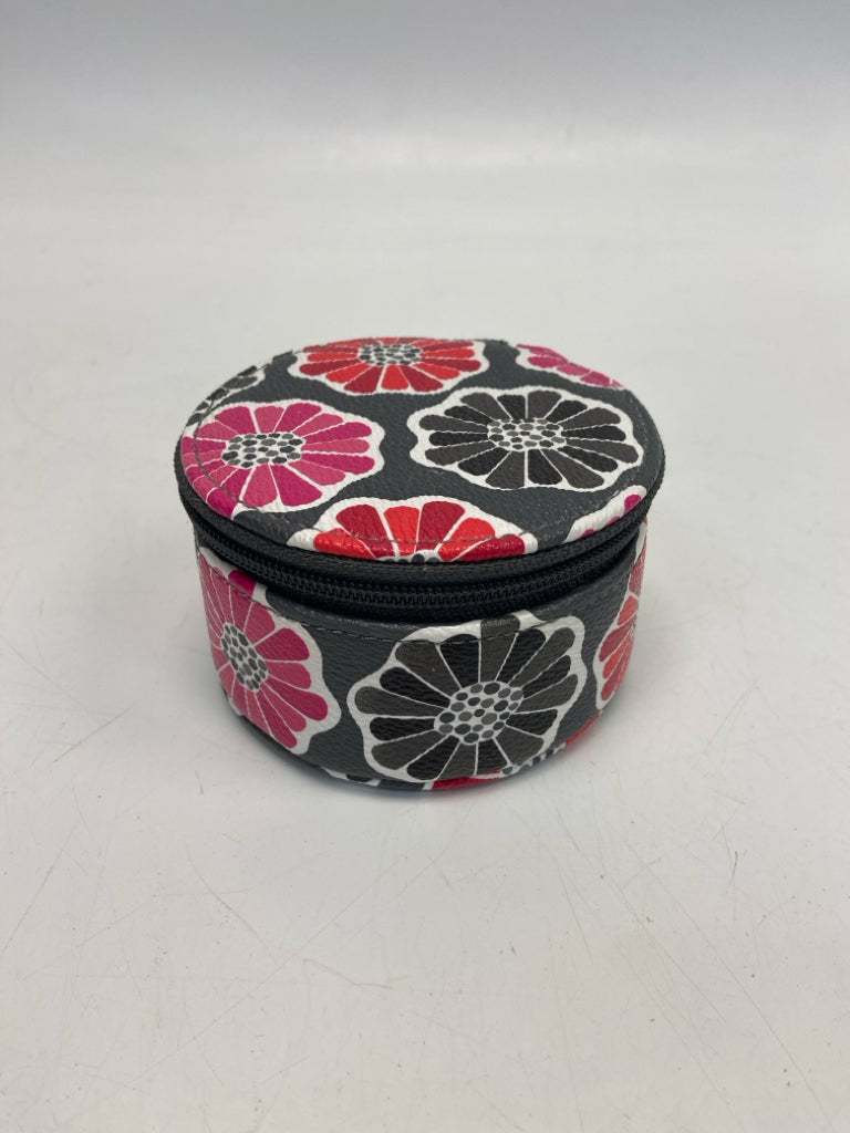 Vera Bradley Gray Pink Flowers Jewelry Box