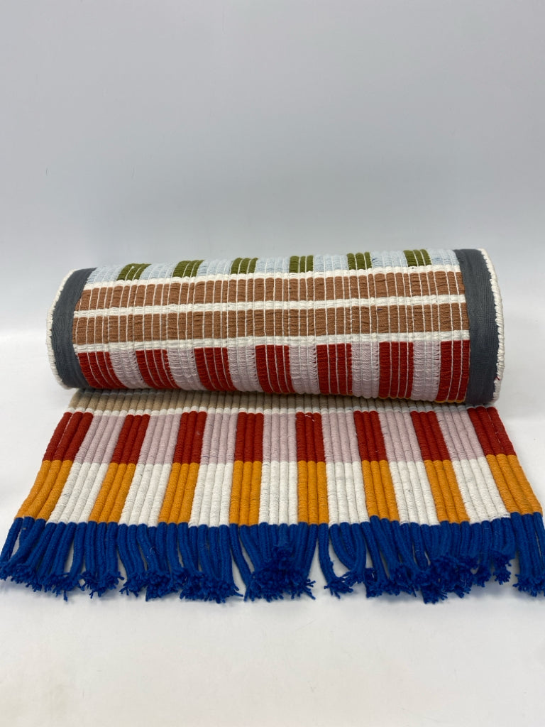 NEW Anthropologie Multi Color Blocks Rug