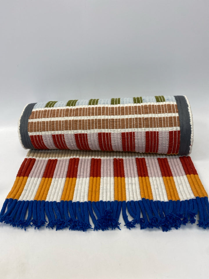 NEW Anthropologie Multi Color Blocks Rug