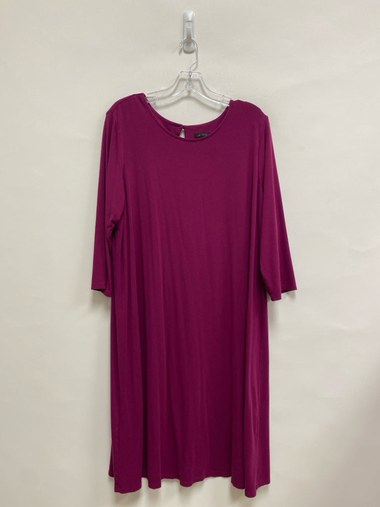 J Jill Size XL Magenta 3/4 Sleeve Ladies Dress