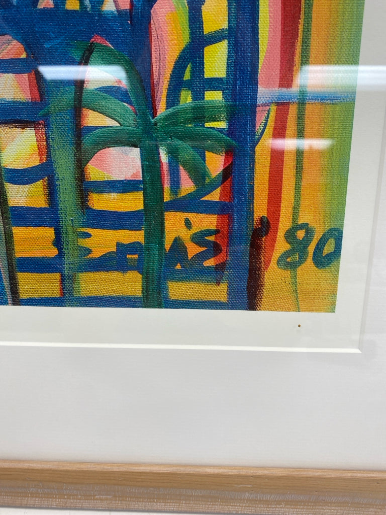 Red/Gold Blue/Green Tropical Framed Art