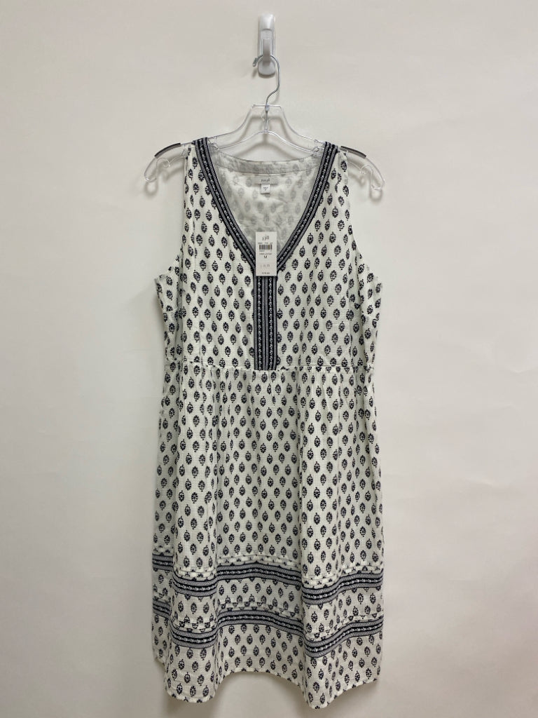NWT J Jill Size M White Black Floral Sleeveless Ladies Dress