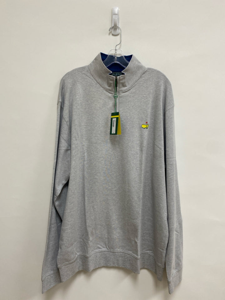 NWT Masters Collection Size XXL Gray Quarter Zip Cotton Men&