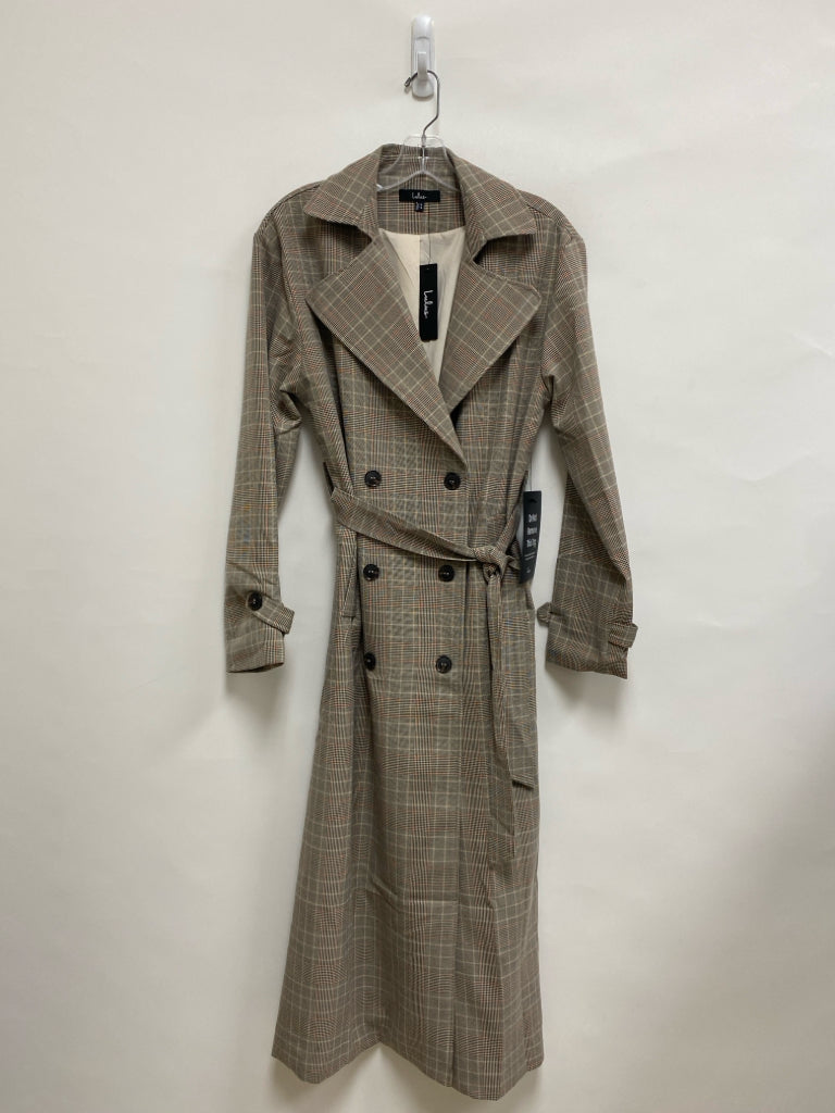 NWT LuLus Size XS Beige Brown Plaid Double-Breasted Ladies Jacket