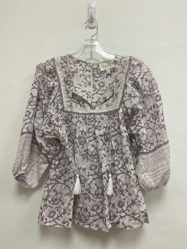 Cleobella Size S White Purple Acanthus Tunic Cotton Ladies Top