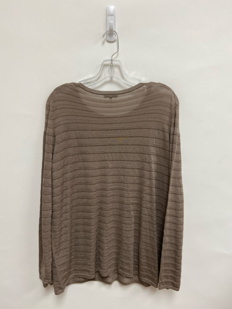 LAFAYETTE 148 Size L Taupe Silver Striped Ladies Sweater